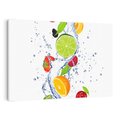 Obraz na płótnie 120x80 - Kulinarne Inspiracje - owoce, woda