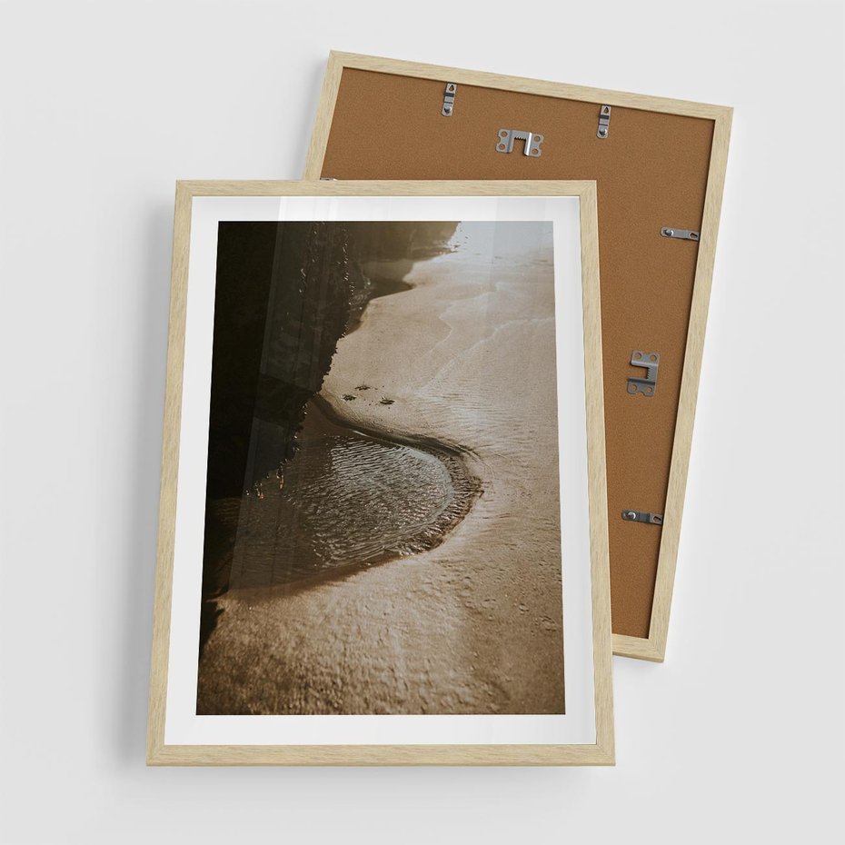 Plakat w ramie 50x70 - Relaksujący Raj - plaża, morze - rama drewno