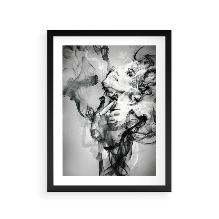 Plakat w ramie 30x40 - Abstrakcja kobiecego piękna - abstrakcja, kobieta - rama czarna