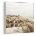 Obraz w ramie 80x80 - Nadmorskie Wydmy - fotografia, kolory sepii - rama biała