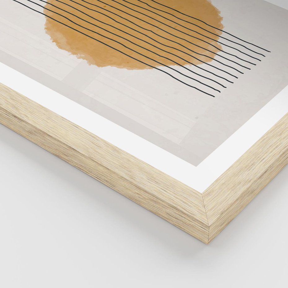 Plakat w ramie 50x70 - Taniec Emocji - abstrakcyjne akwarelowe plamy, nieregularne kreski - rama drewno