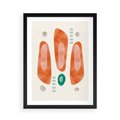 Plakat w ramie 50x70 - Księga Barw - abstrakcyjne formy, dominujący kolor pomarańczowy - rama czarna