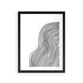 Plakat w ramie 30x40 - Refrakcje Przestrzeni - mnimalistyczna forma, czarne linie - rama czarna