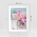 Plakat w ramie 30x40 - Kwiatowa harmonia hiacyntów - kwiaty, hiacynty - rama biała