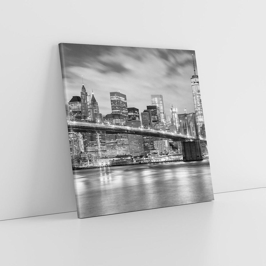 Obraz na płótnie 30x30 - połączenie ikonicznego miasta - most, Nowy Jork