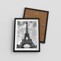 Plakat w ramie 30x40 - Nocna panorama Paryża z wieżą Eiffla - Eiffla, Paryż - rama czarna