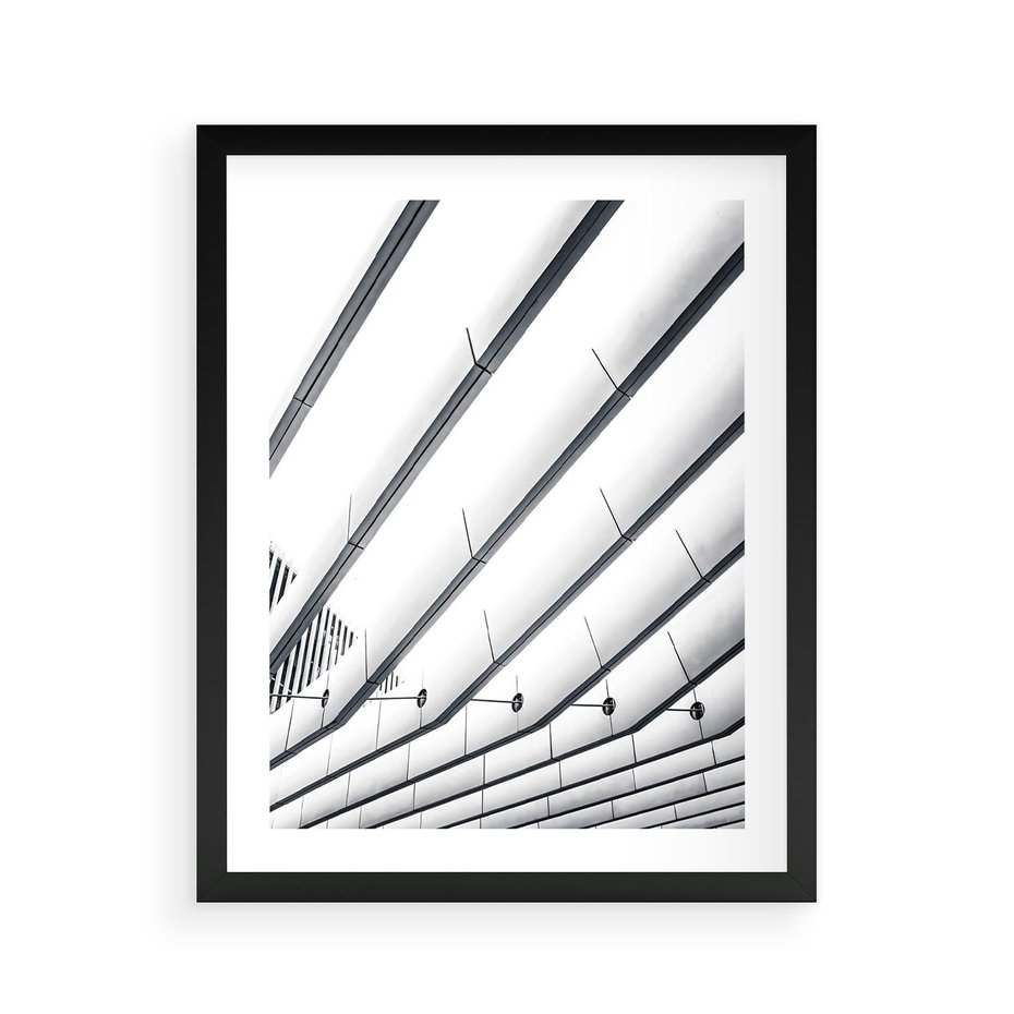 Plakat w ramie 40x50 - Czarno-Biała Fotografia Architektury - nowoczesna architektura, bialo czarny - rama czarna