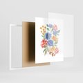 Plakat w ramie 40x50 - Kwiatowe Światło - akwarelowe kwiaty, bukiet - rama biała