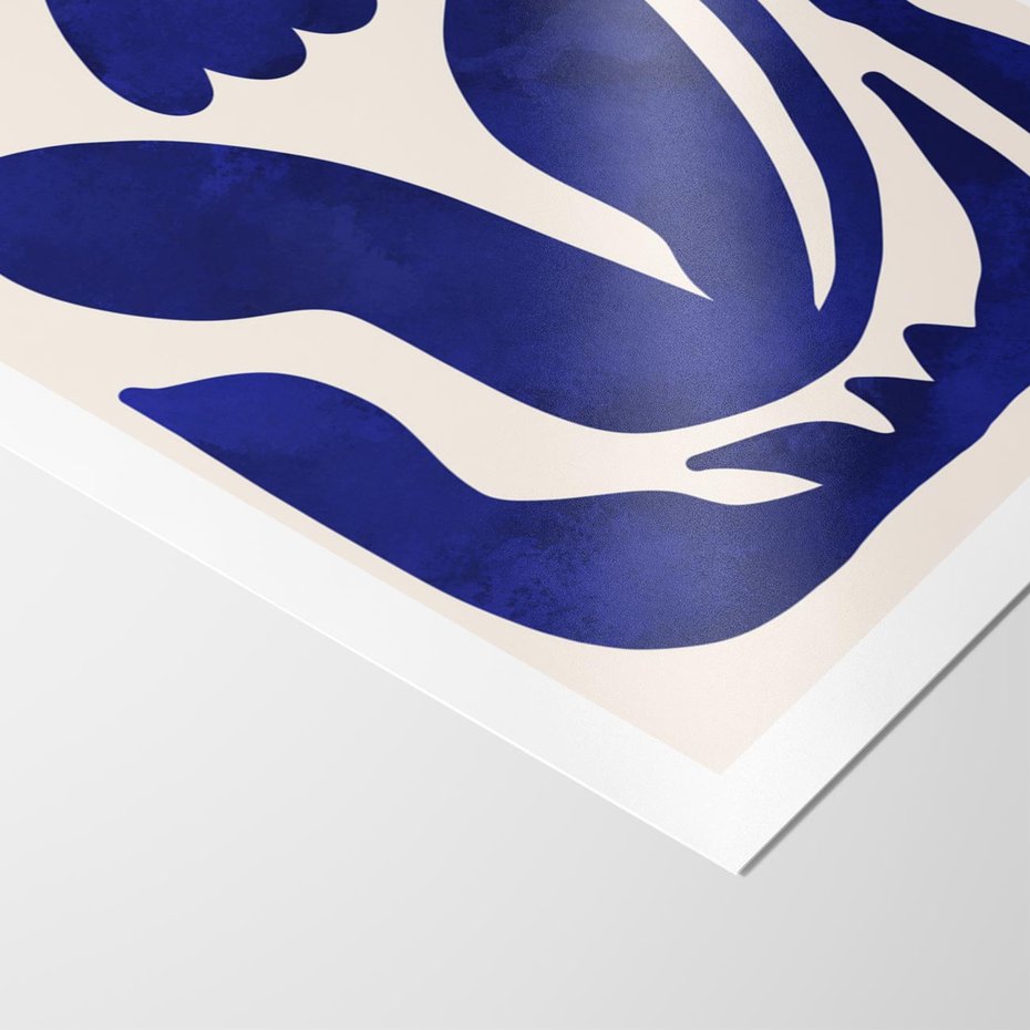 Plakat bez ramy 30x40 - Bezgraniczne Echa Serca - abstrakcyjny obraz plakat, dziwne niebieskie kształty przypominają kwiat