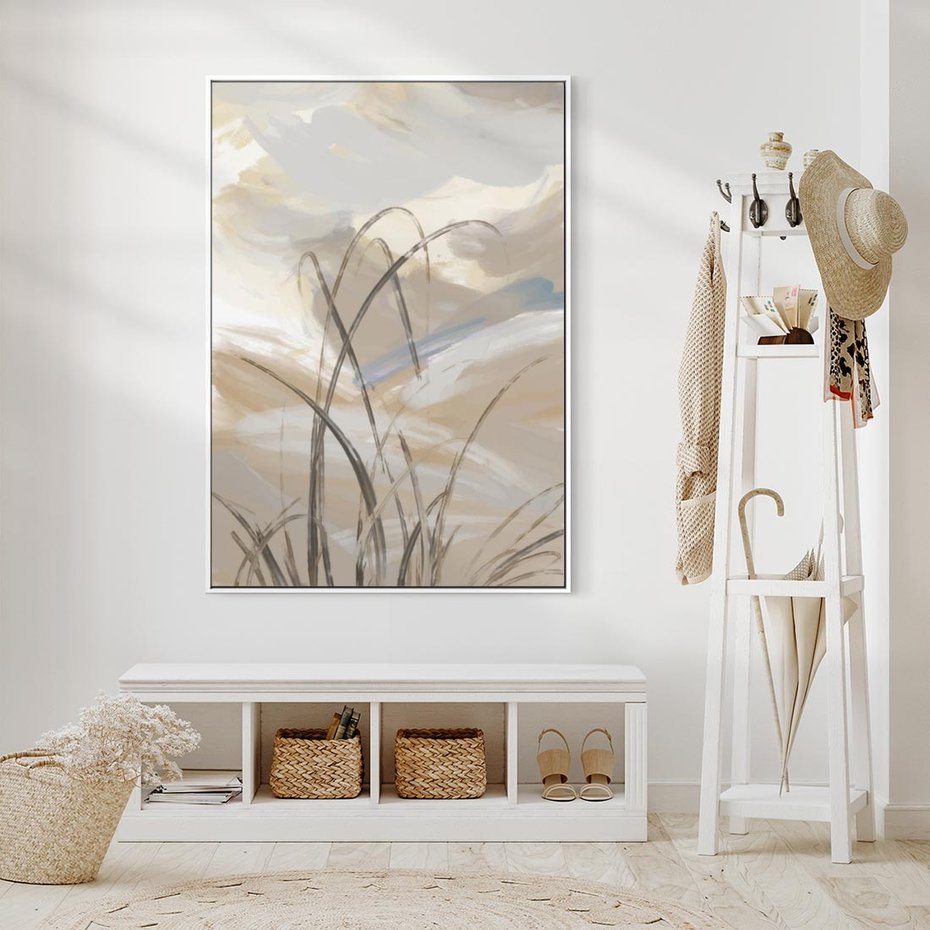 Obraz w ramie 80x120 - Nowoczesne Odbicia - akwarela, obraz - rama biała