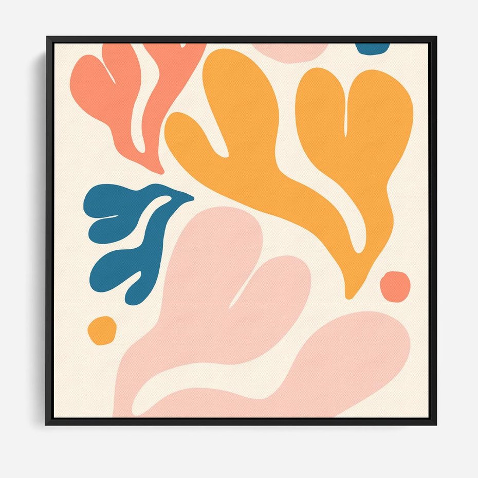 Obraz w ramie 50x50 - Granice Inspiracji - abstrakcyjne dziwne formy, nowoczesny plakat - rama czarna