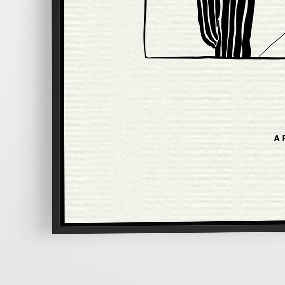 Obraz w ramie 70x100 - Zaklęta roślinna ekspresja - nowoczesna sztuka, minimalistyczny styl - rama czarna