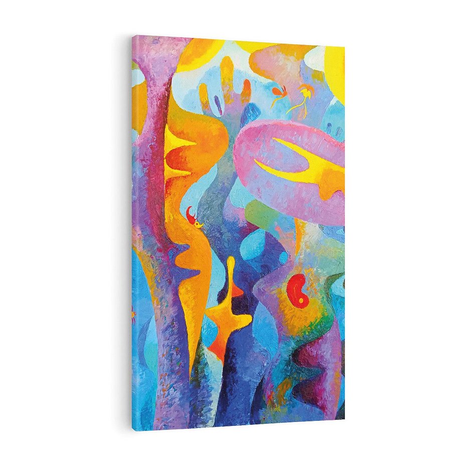 Obraz na płótnie 70x100 - Płomienne Tańce Abstrakcji - energetyczna abstrakcja, dziwne formy