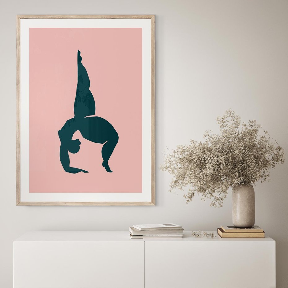 Plakat w ramie 30x40 - Zaklęte Wzory - abstrakcja, kobieca sylwetka - rama drewno