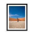 Plakat w ramie 50x70 - Słońce i Suche Drzewo - pustynia, suche - rama czarna