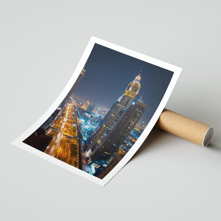 Plakat bez ramy 21x30 - Nocna magia - miasto, noc