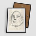 Plakat w ramie 50x70 - Konturem Uchwycone - plakat, minimalistyczny szkic - rama czarna