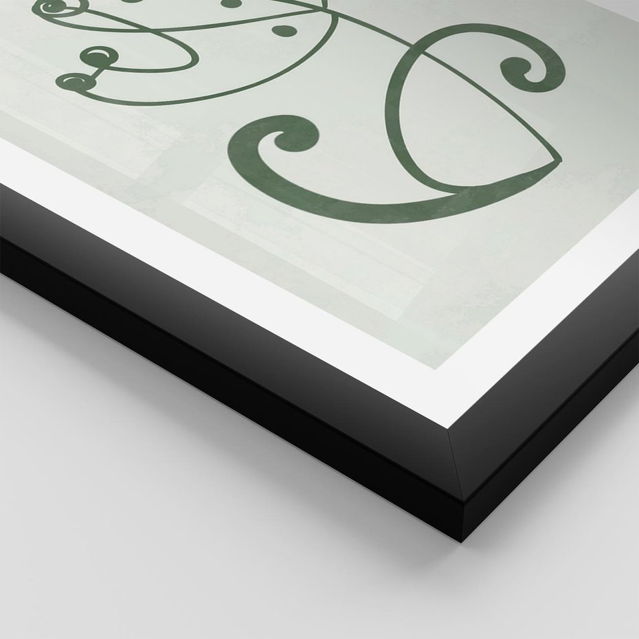 Plakat w ramie 40x50 - Zieleń Wyjątkowego Ukojenia - zielony odcień, abstrakcja - rama czarna