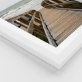 Plakat w ramie 30x40 - Morze i drewniany pomost - morze, pomost - rama biała