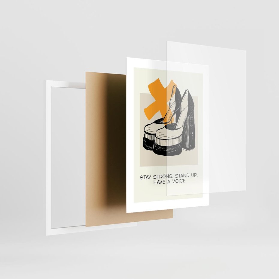 Plakat w ramie 30x40 - Kobiece Obcasy - plakat, minimalizm - rama biała