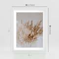 Plakat w ramie 40x50 - Boho Urok Traw Pampasowych - suche trawy, pampas - rama biała