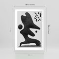 Plakat w ramie 50x70 - Abstrakcja w Monochromii - nowoczesna grafika, abstrakcja - rama biała