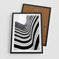 Plakat w ramie 50x70 - Nowoczesność w Monochromii - nowoczesna architektura, czarno białe zdjęcie - rama czarna