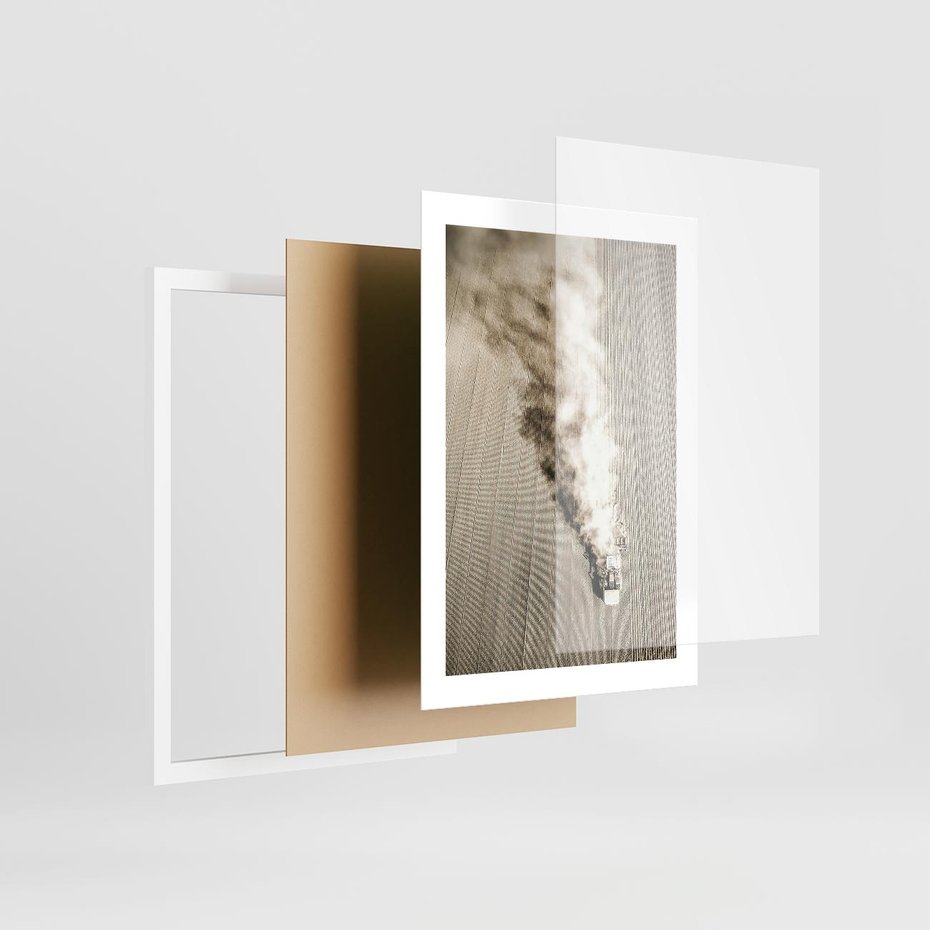 Plakat w ramie 30x40 - Żniwa na Wsi - pole, traktor na polu - rama biała