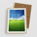 Plakat w ramie 50x70 - Łąka pod Niebem - łąka, niebo - rama drewno