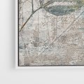 Obraz w ramie 80x80 - Betonowe Wspomnienia Liści - odciski w betonie, odbitki - rama biała
