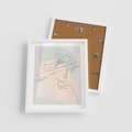 Plakat w ramie 40x50 - Twarz Kobiety w Pastelach - minimalistyczna grafika, pastelowe tłó - rama biała