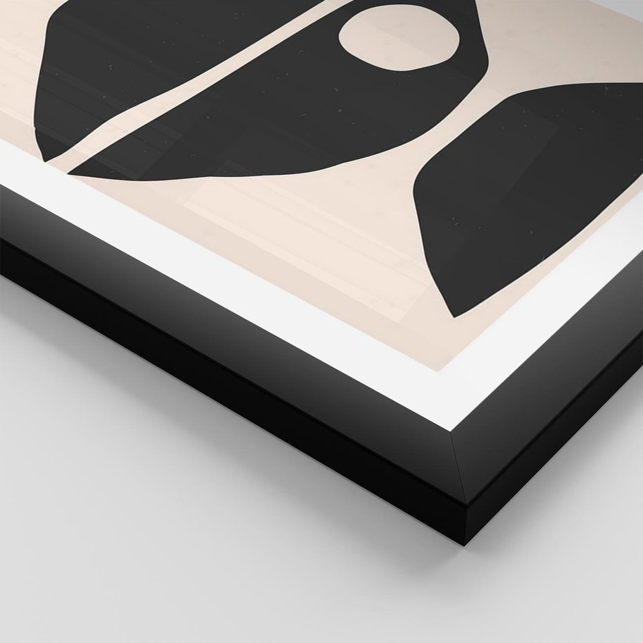 Plakat w ramie 50x70 - Nowoczesna Sztuka na Beżowym Tle - nowoczesna sztuka, abstrakcja - rama czarna