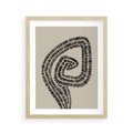 Plakat w ramie 40x50 - Nowoczesne Spektrum Wyobraźni - boho plakat, czarne kropki kreski - rama drewno