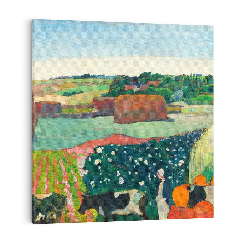 Obraz na płótnie 40x40 - Haystacks in Brittany 1890, Paul Gauguin - Reprodukcja - reprodukcja, obraz na płótnie