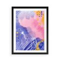 Plakat w ramie 50x70 - Migocące Granice Kształtów - abstrakcyjny plakat, pastelowe kolory - rama czarna
