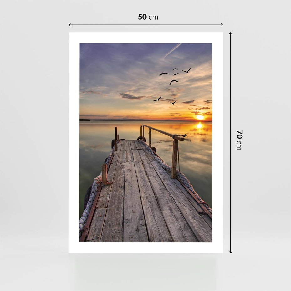 Plakat bez ramy 50x70 - Zachód Słońca na Pomostcie - zachód, słońca