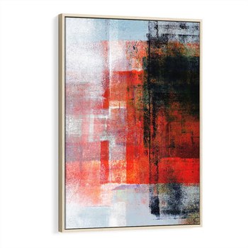 Obraz w ramie 70x100 - Burza Emocji - wyrazista abstrakcyjna sztuka, dramatyzm - rama drewno