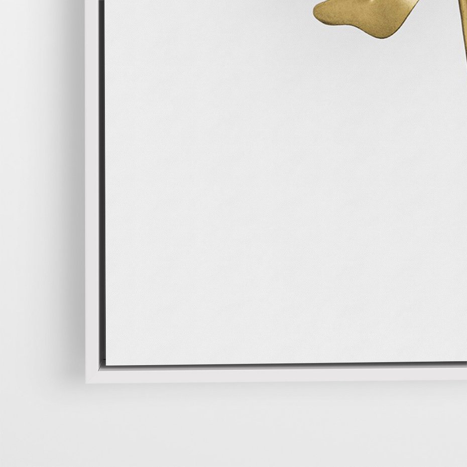 Obraz w ramie 50x70 - Ponadczasowy Urok - złote, liście - rama biała