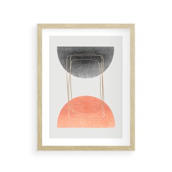 Plakat w ramie 30x40 - Sztuka Abstrakcji - minimalistyczny boho obraz, abstrakcyjny - rama drewno