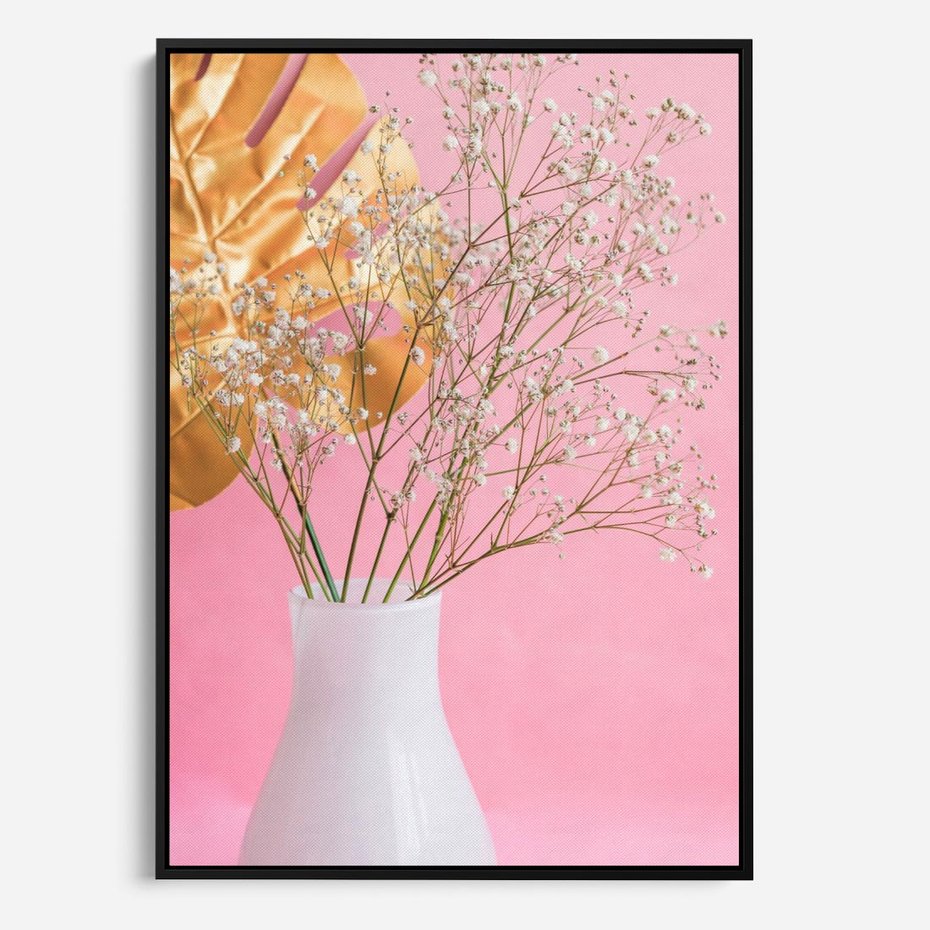 Obraz w ramie 50x70 - Przyjemność Złotej Natury - złote, liście - rama czarna