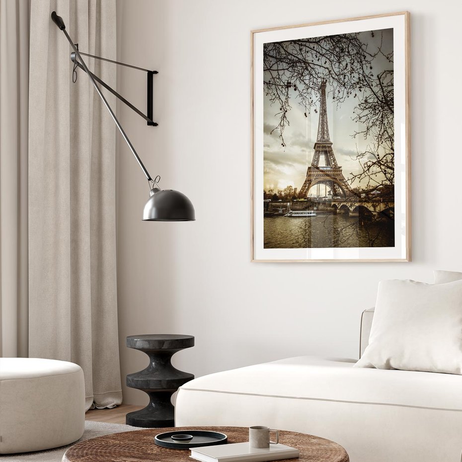 Plakat w ramie 50x70 - Uroczystość w Paryżu - Paryż, wieża - rama drewno