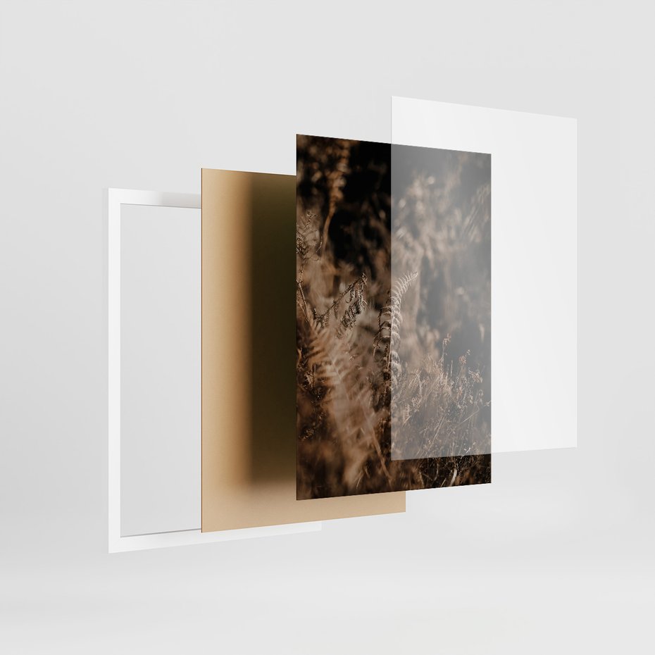 Zestaw obrazy w ramie 40x50 galeria - Jesienne, liście, nostalgia - rama biała