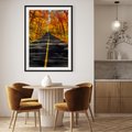 Plakat bez ramy 30x40 - Droga przez jesienny las - droga, las