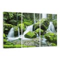 Obraz na płótnie 120x80 - Spokojny wodospad w lesie nad rzeką - wodospad, las