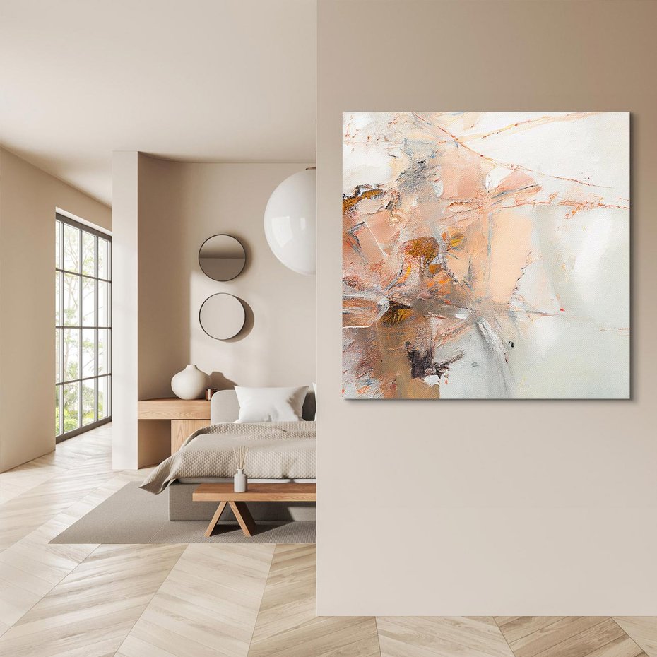 Obraz na płótnie 40x40 - Taniec księżycowego pyłu - abstrakcja, tekstury farb