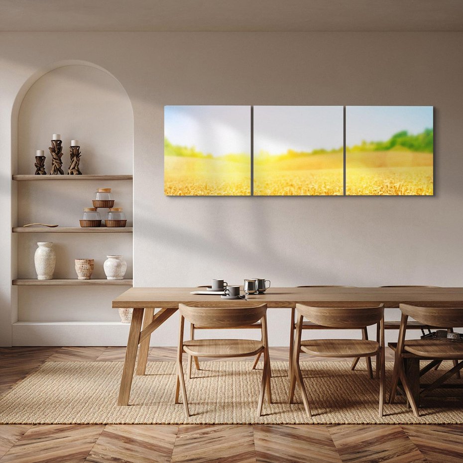 Obraz na płótnie 90x30 - Żyzne Pola - pole, pszenicy