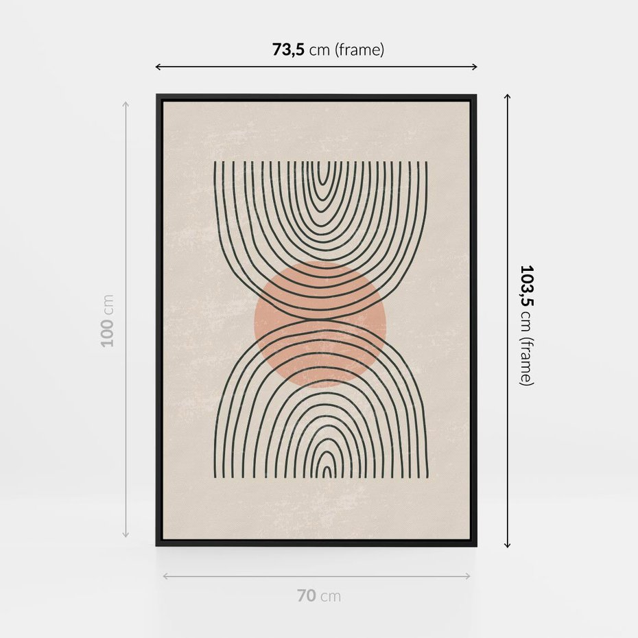 Obraz w ramie 70x100 - Nowy Rytuał - abstrakcyjna sztuka, boho kształty - rama czarna