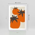 Plakat w ramie 50x70 - Jadalne Kształty - nowoczesny plakat do kuchni, pomidory - rama biała