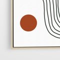 Obraz w ramie 50x50 - Kontury Harmonii - nieregularne linie, koła - rama drewno