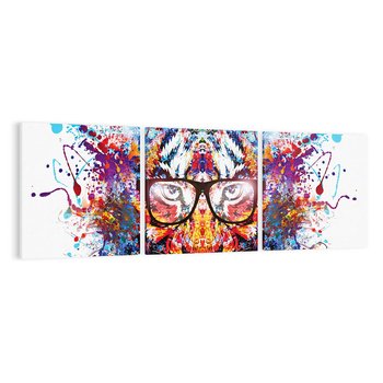 Obraz na płótnie 90x30 - Tygrys w graficznej oprawie - tygrys, grafika